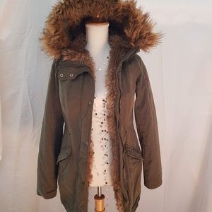 Hollister faux fur lined jacket KIDS